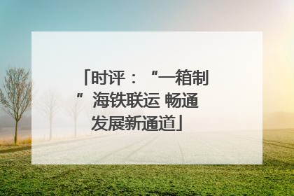 时评：“一箱制”海铁联运 畅通发展新通道