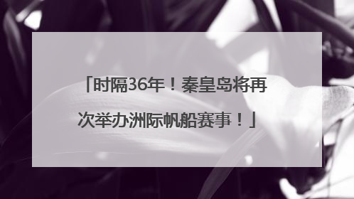 时隔36年！秦皇岛将再次举办洲际帆船赛事！