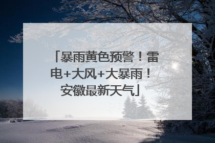 暴雨黄色预警！雷电+大风+大暴雨！安徽最新天气