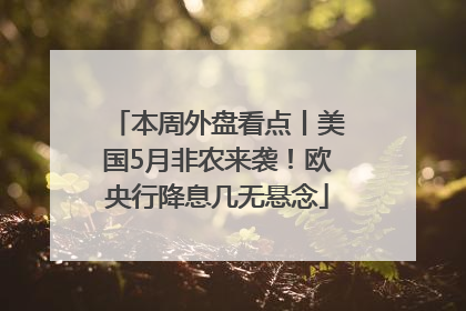 本周外盘看点丨美国5月非农来袭！欧央行降息几无悬念
