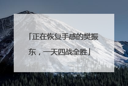 正在恢复手感的樊振东，一天四战全胜