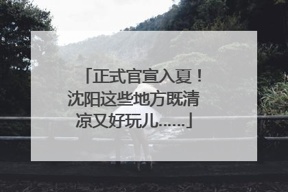 正式官宣入夏！沈阳这些地方既清凉又好玩儿……