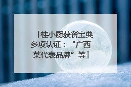 桂小厨获餐宝典多项认证：“广西菜代表品牌”等