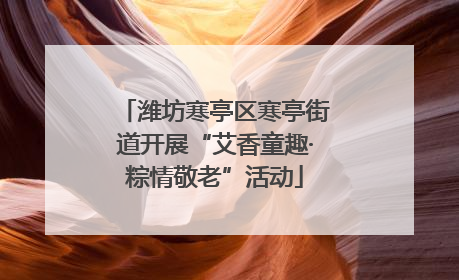 潍坊寒亭区寒亭街道开展“艾香童趣·粽情敬老”活动