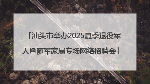 汕头市举办2025夏季退役军人暨随军家属专场网络招聘会