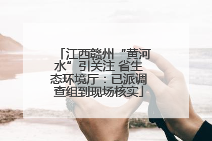 江西赣州“黄河水”引关注 省生态环境厅：已派调查组到现场核实