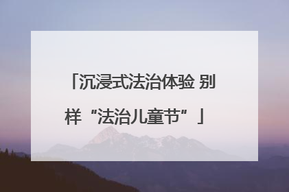 沉浸式法治体验 别样“法治儿童节”