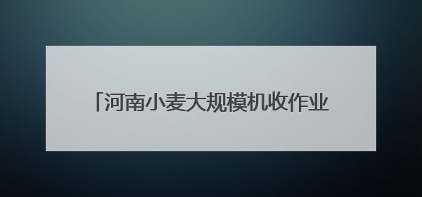 河南小麦大规模机收作业收官 全省麦收基本结束