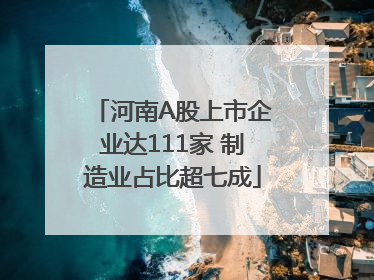 河南A股上市企业达111家 制造业占比超七成