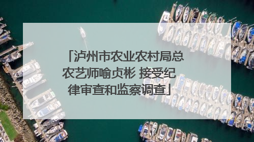 泸州市农业农村局总农艺师喻贞彬 接受纪律审查和监察调查
