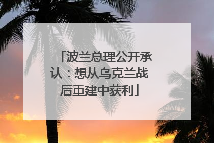 波兰总理公开承认：想从乌克兰战后重建中获利