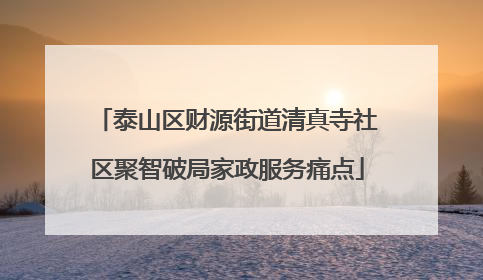 泰山区财源街道清真寺社区聚智破局家政服务痛点