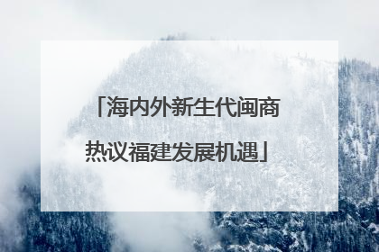 海内外新生代闽商热议福建发展机遇