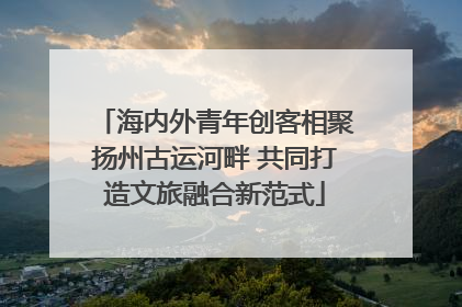 海内外青年创客相聚扬州古运河畔 共同打造文旅融合新范式