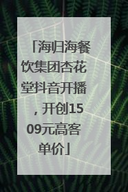 海归海餐饮集团杏花堂抖音开播，开创1509元高客单价