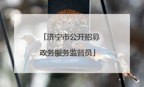 济宁市公开招募政务服务监督员