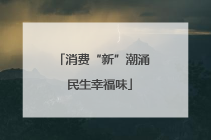 消费“新”潮涌 民生幸福味