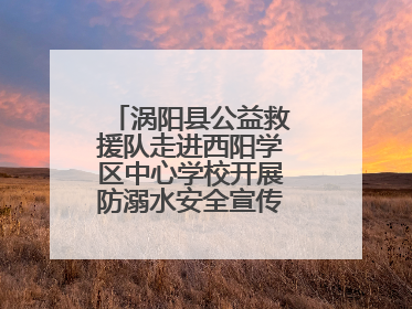 涡阳县公益救援队走进西阳学区中心学校开展防溺水安全宣传进校园活动