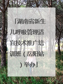 湖南省新生儿呼吸管理适宜技术推广培训班（岳阳站）举办