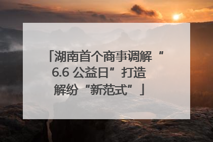 湖南首个商事调解“6.6 公益日”打造解纷“新范式”