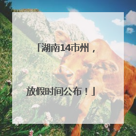 湖南14市州，放假时间公布！