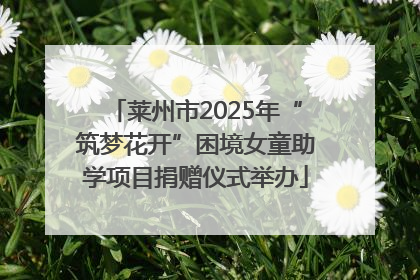 莱州市2025年“筑梦花开”困境女童助学项目捐赠仪式举办