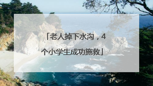 老人掉下水沟，4个小学生成功施救