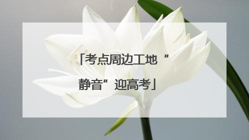 考点周边工地“静音”迎高考