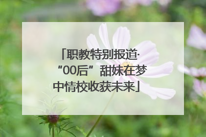 职教特别报道· “00后”甜妹在梦中情校收获未来