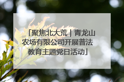 聚焦北大荒｜青龙山农场有限公司开展普法教育主题党日活动