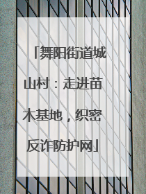 舞阳街道城山村：走进苗木基地，织密反诈防护网