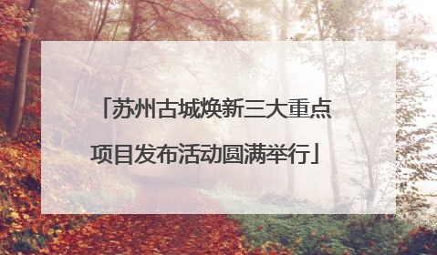 苏州古城焕新三大重点项目发布活动圆满举行