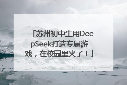 苏州初中生用DeepSeek打造专属游戏，在校园里火了！