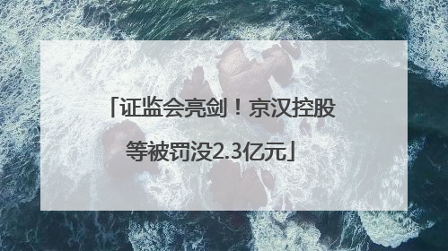 证监会亮剑！京汉控股等被罚没2.3亿元