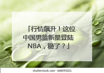 行情飙升！这位中国男篮新星登陆NBA，稳了？