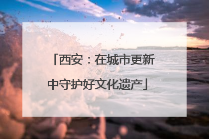 西安：在城市更新中守护好文化遗产
