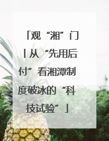 观“湘”门丨从“先用后付”看湘潭制度破冰的“科技试验”