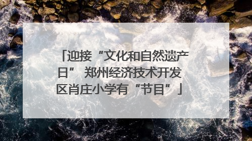 迎接“文化和自然遗产日” 郑州经济技术开发区肖庄小学有“节目”