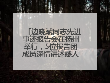 边晓斌同志先进事迹报告会在扬州举行，5位报告团成员深情讲述感人故事和先进事迹
