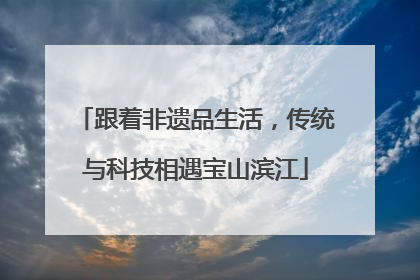 跟着非遗品生活，传统与科技相遇宝山滨江