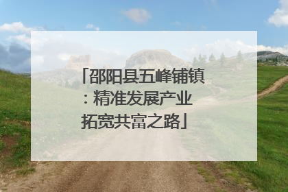 邵阳县五峰铺镇：精准发展产业 拓宽共富之路
