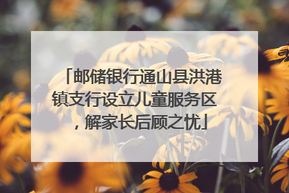邮储银行通山县洪港镇支行设立儿童服务区，解家长后顾之忧