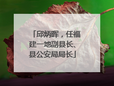 邱炳晖，任福建一地副县长、县公安局局长