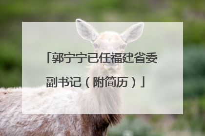 郭宁宁已任福建省委副书记（附简历）
