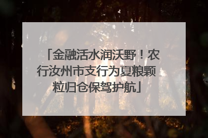 金融活水润沃野！农行汝州市支行为夏粮颗粒归仓保驾护航