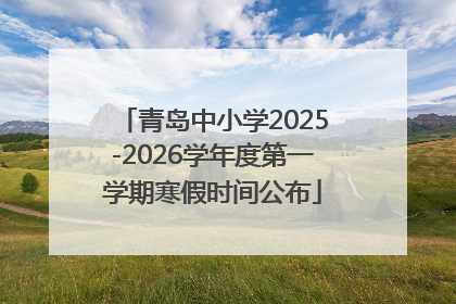 青岛中小学2025-2026学年度第一学期寒假时间公布