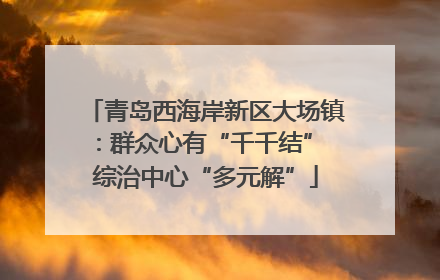 青岛西海岸新区大场镇：群众心有“千千结” 综治中心“多元解”
