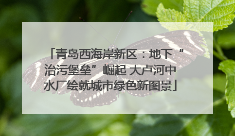 青岛西海岸新区：地下“治污堡垒”崛起 大卢河中水厂绘就城市绿色新图景