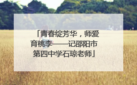 青春绽芳华，师爱育桃李——记邵阳市第四中学石琼老师