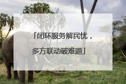 闭环服务解民忧，多方联动破难题